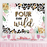 Dschungel Leopard Vier Immer Wild 4 Geburtstag Hintergrund
